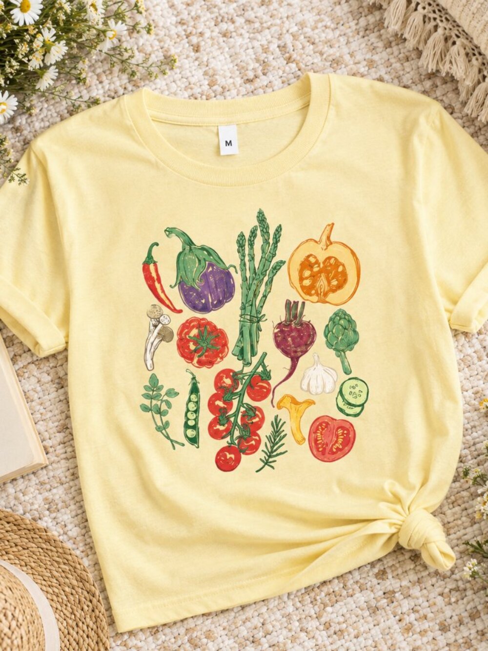 Vegetables Shirt Farmers Market Botanical Tee Garden Vegetable Graphic T-Shirt